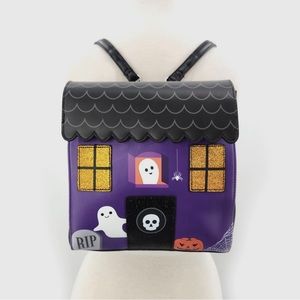 Spooky House Mini Backpack Haunted House Halloween Scary Purse Bag